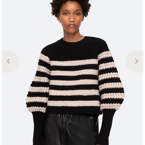 Navy and Cream Sea New York Reese Striped popcorn Sweater